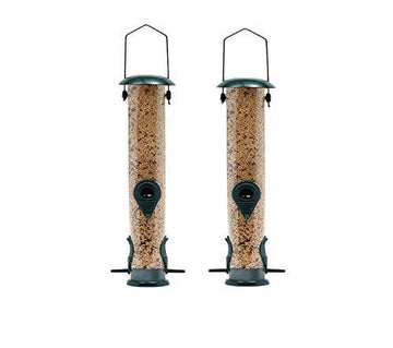 Ashman Online Green / 2 Ashman Online - Ashman Bird Feeder, Metal Top and Bottom, Spacious Design, Attractive & Long Lasting